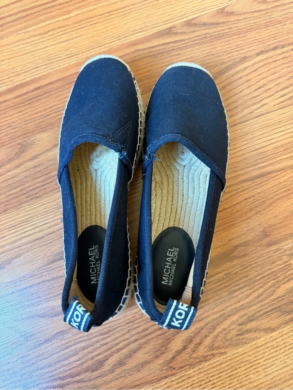 Michael Kors Navy Canvas Slip-On Espadrilles Size 7